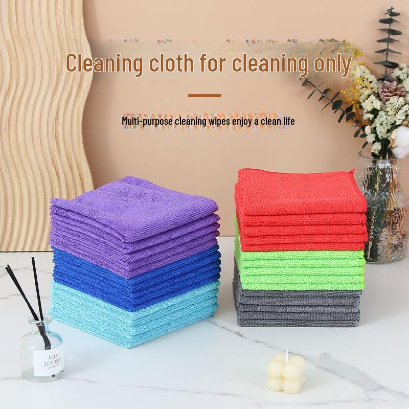 Cross-Border Microfiber Kitchen and Car Cleaning Cloths - Absorbent, Non-Shedding Towels and Scouring Pads