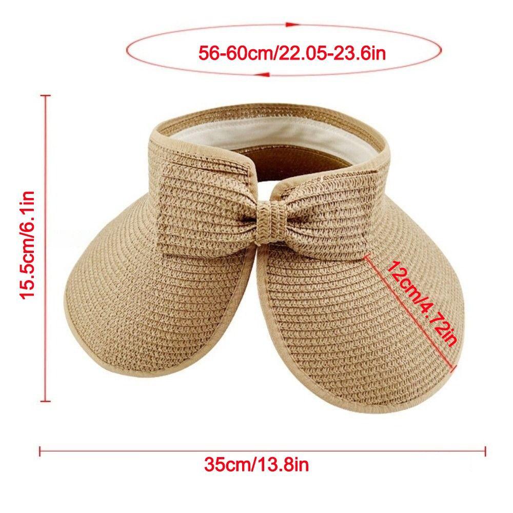 Open Top Women's Sun Hat Bohemian Style Straw Hat New Sun Visor Hat  Outdoor & Travel