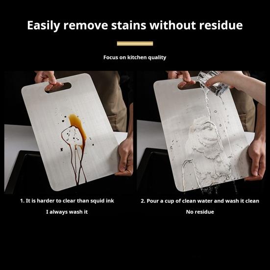 Разделочная доска из нержавеющей стали, двухсторонняя разделочная доска для кухни, удобная ручка, большая универсальная разделочная доска для мяса, овощей, фруктов