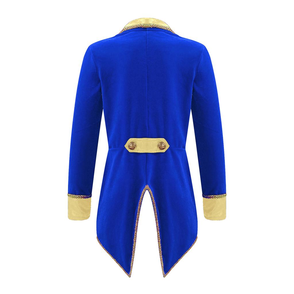 Girls Showman Costume Lapel Collar Long Sleeves Tuxedo Coat Role Play Party Performance Black Formal Jacket