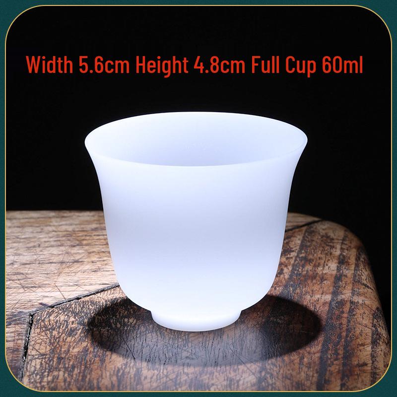 Ice Texture Porcelain Tea Cup Sale: Buy One, Get One Free - Thin-Walled Pure White Jade Style