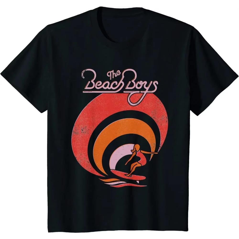 Футболка для девочек-серфингистов Beach Boys Мужская одежда Мужская футболка Винтажная футболка Уличная одежда Хлопок Повседневная одежда на все времена года Футболки повседневные