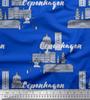 Синяя японская креп-сатиновая ткань Sketch Monuments Architectural Printed Craft Fabric по метрам 42 дюйма