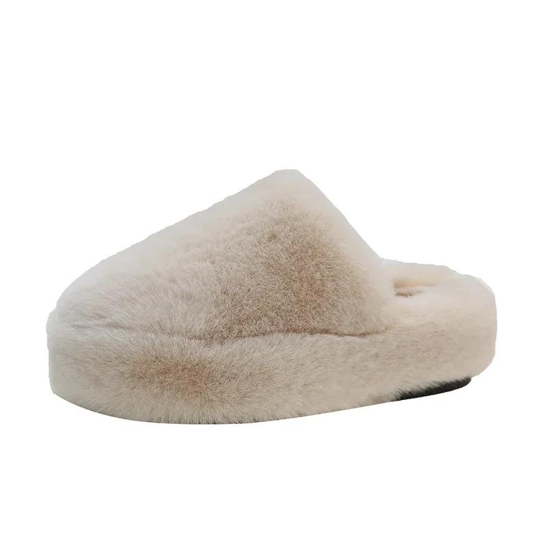 Мода 2024 года, новые хлопковые тапочки для женщин, зима, Баотоу, интернет, известные плюшевые тапочки в западном стиле с утеплителем и толстой подошвой