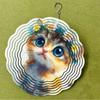 10 Inch Hanging Cat Wind Spinner Whimsical Garden Decor with 360 Hook Vibrant Cat Design for Outdoor Patio Yard Spring Summer Gift for Cat Lovers