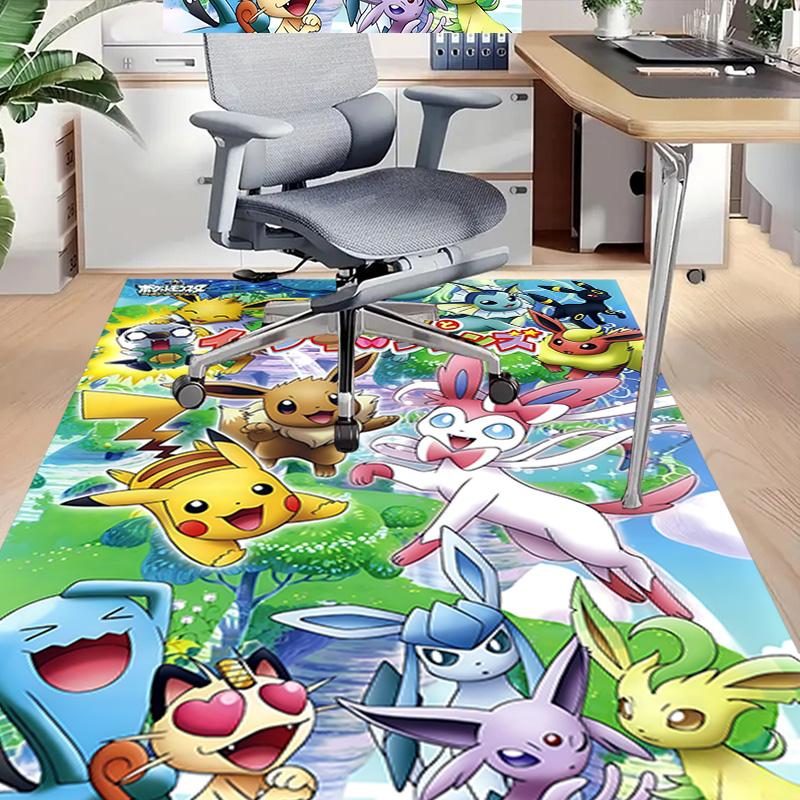 Pikachu Friends Adventure Carpet For Playroom Bedroom Living Room Sofa Home Decorkids Game Area Rug Nonslip Floor Mat
