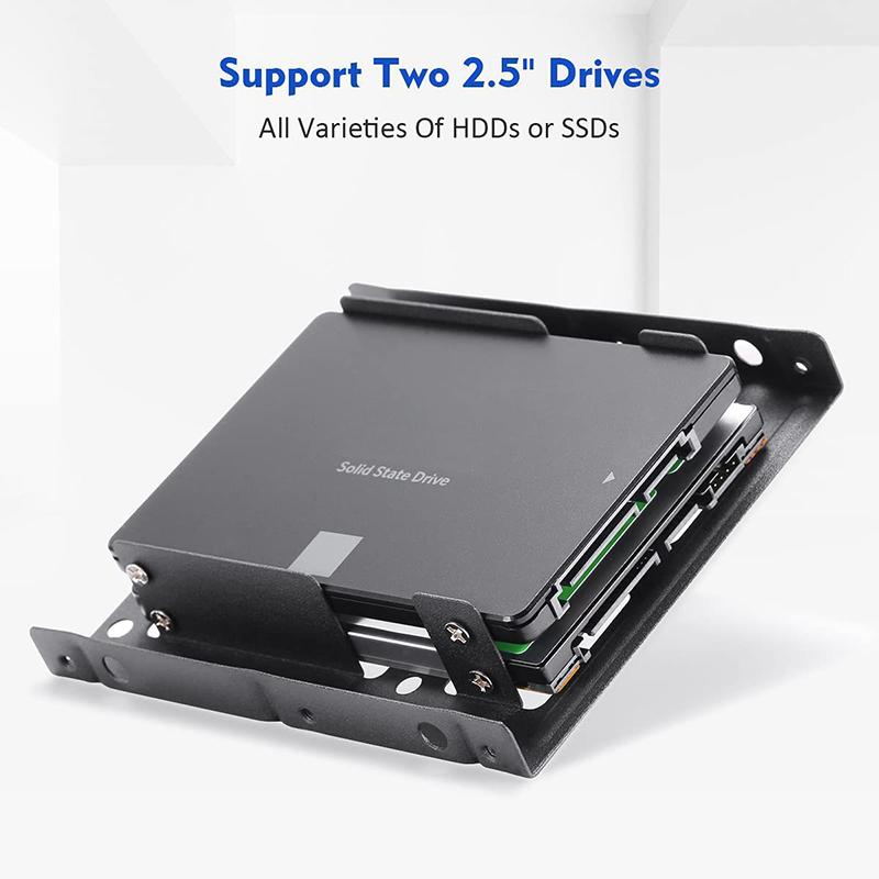 2.5 To 3.5 Inch Hard Disk Bracket Hard Drive Dual Desktop SSD Mounting Bracket Internal Adapter