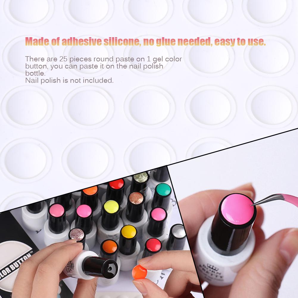 1 x 25 шт. цветная кнопка для ногтей УФ-гель-лак этикетка наклейка клей паста