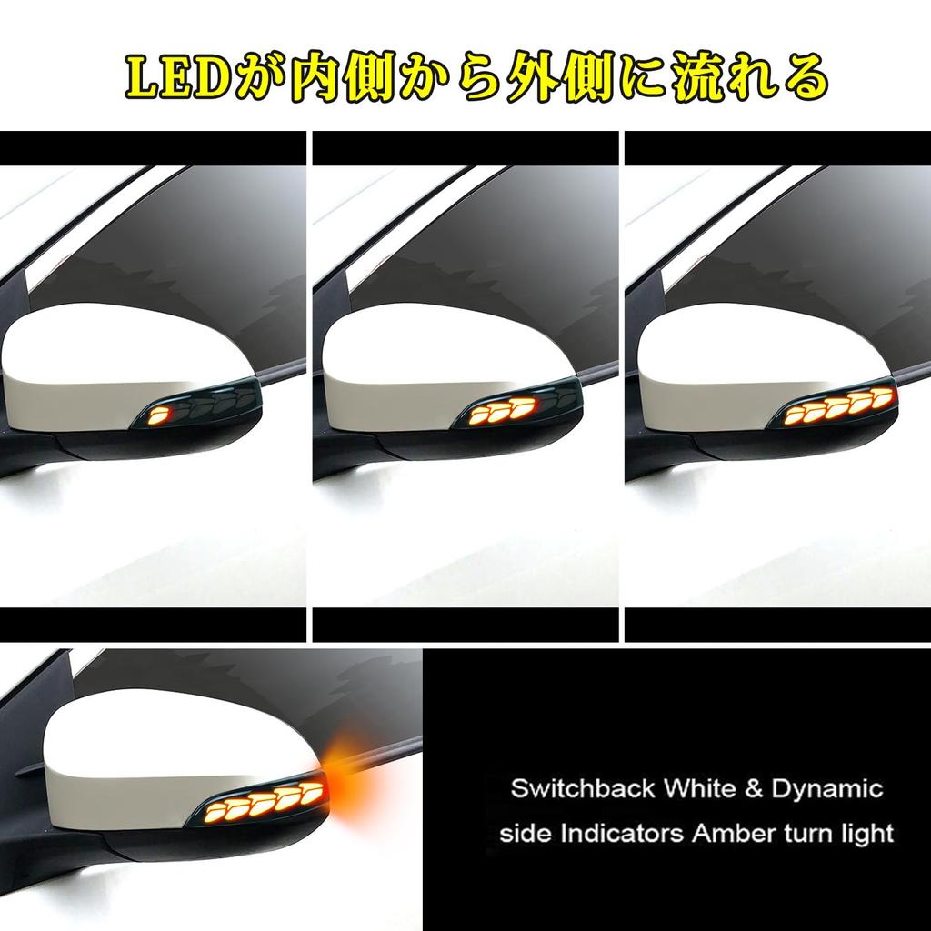 TOYOTA MXCJUP Flst-003 Sequential Door Mirror, LED Turn Signal, Side Mirror, Compatible with Vehicle