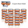 Shaving Razor Blades for F5 Holder Replacement Heads Face Shaver Cassettes 5 Layers Stainless Steel Blade For Men
