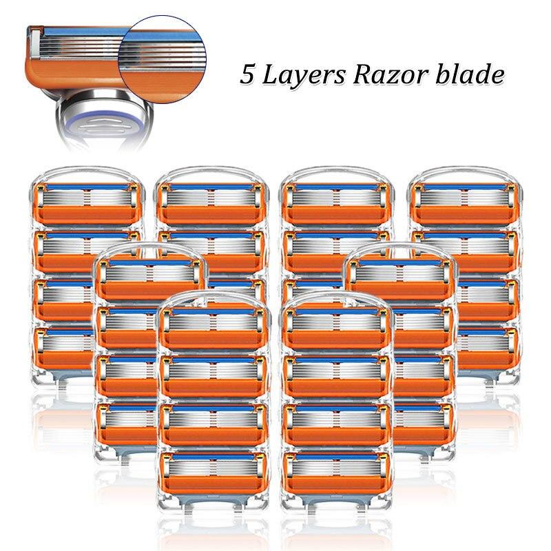 Shaving Razor Blades for 5 Holder Replacement Heads Face Shaver Cassettes 5 Layers Stainless Steel Blade For Men