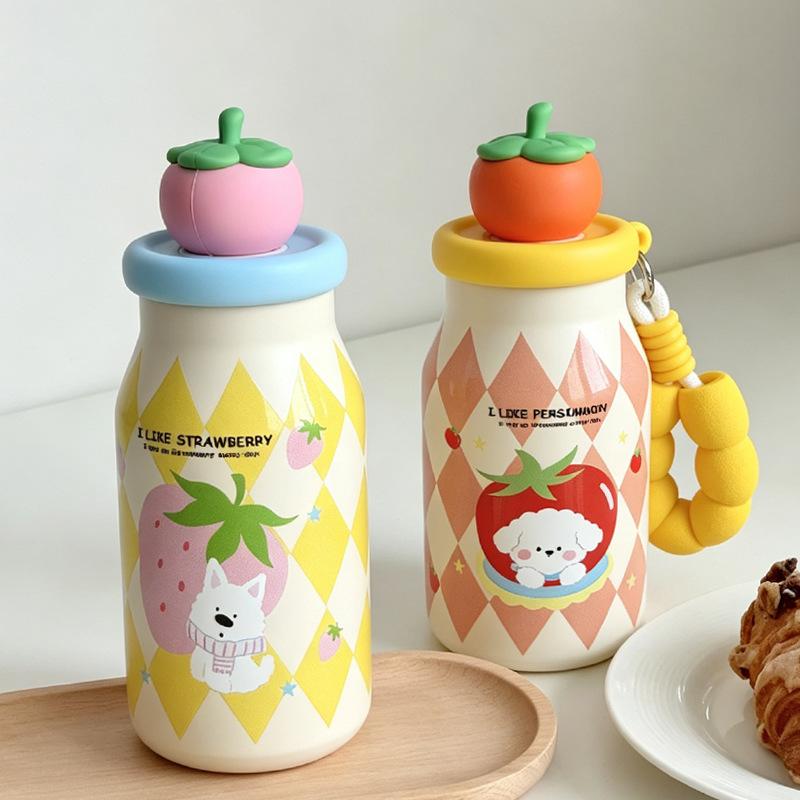 Fruit Shape Sealed Lid Leakproof Thermal Cup Avoid Inversion Leakage Fit Standard Car Cup Holder in Vehicle Use