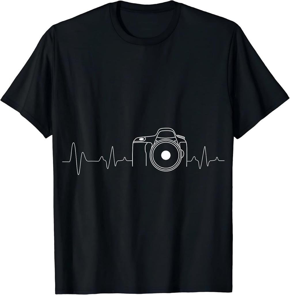 Photographer T-Shirt Gift Idea Heartbeat Photography Camera T-Shirt