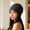 Hat Women's Windproof Headband Hat Men's Casual Thin Headscarf Chemotherapy Nightcap Solid Color Pile Confinement Cold Hat
