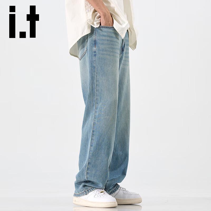 Izzue it Мужские джинсы из лиоцелла Tencel свободного прямого кроя