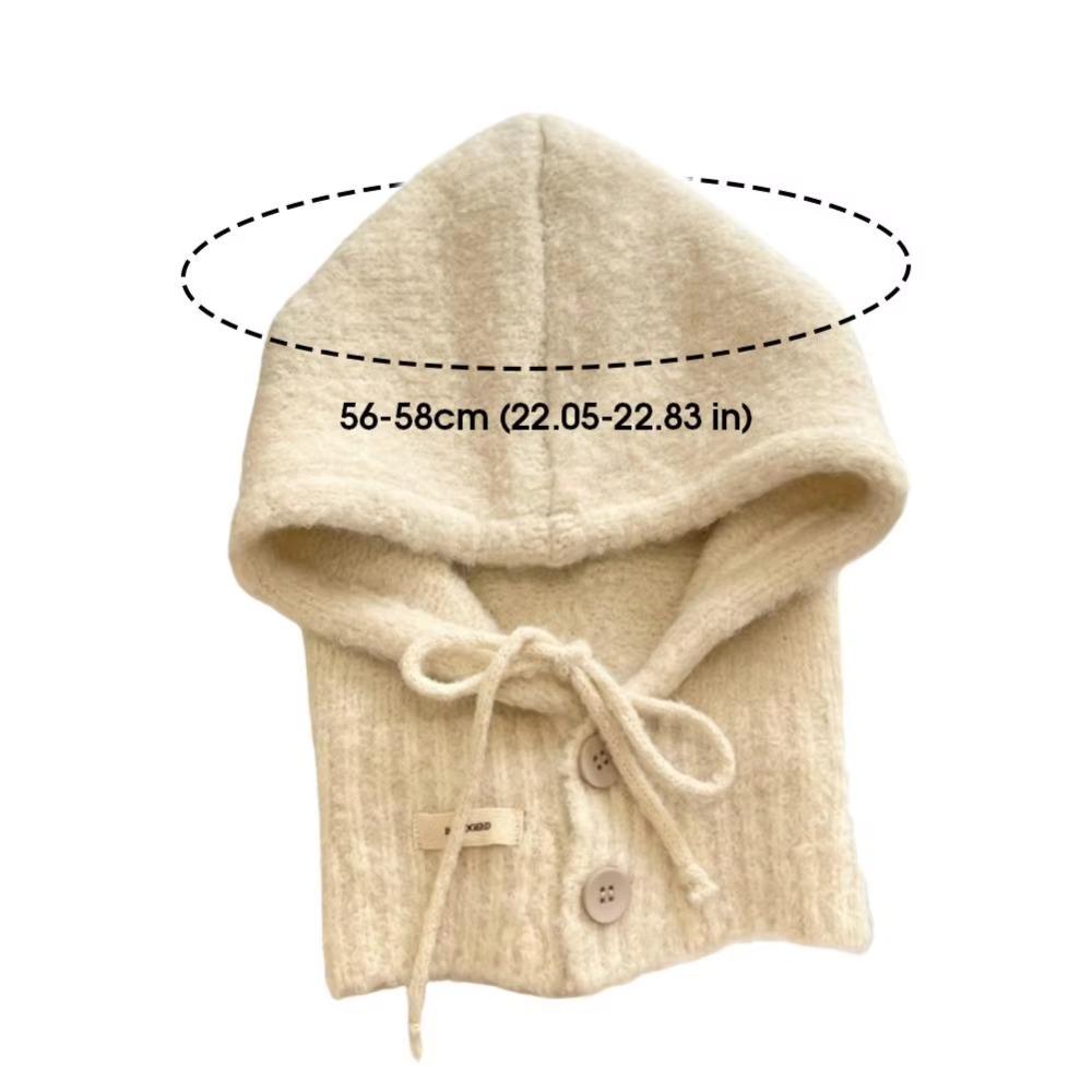 Drawstring Winter Hat Warm Hooded Scarf Cap Fashion Neckerchief Hat Women Girl