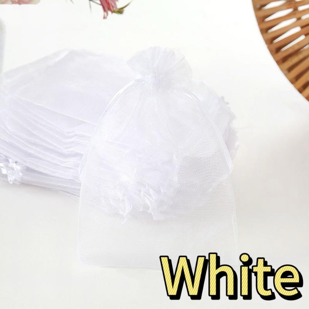 100-500PCS Organza Gift Bag for Jewelry White Drawstring Pouches for Wedding Christmas Candy Gift Bags Jewelry Packing Bags