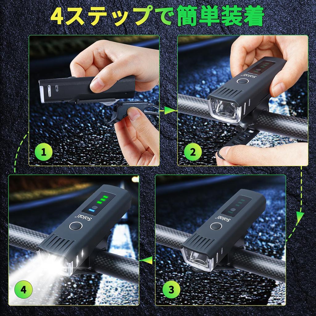 Велосипедная фара Salati, новейшая усовершенствованная велосипедная фара большой емкости 3600 мАч, перезаряжаемая через USB, высокая яркость, дорожный велосипедный фонарь с дисплеем уровня заряда батареи