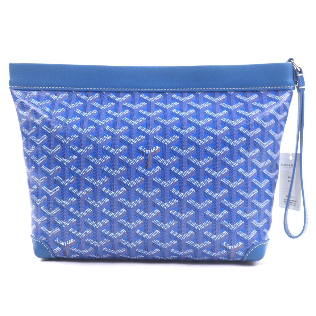 Pristine GOYARD Clutch Bag Conti Pouch Blue Mens CONTIPPMLTY01CL01P Used