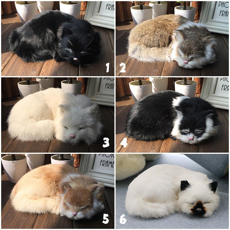 Спящий кот, реалистичные милые плюшевые игрушки, куклы-кошки, реалистичные украшения для котят, креативный декор для офиса и дома, поделки