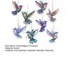 Hummingbird Christmas Ornaments 2D Acrylic Flying Bird Hanging Pendants for Christmas Tree Door Window Home Decor