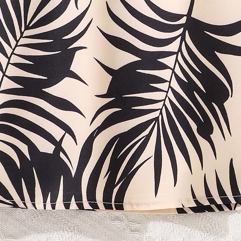 Одежда для девочек, летняя новая юбка-бюстье с принтом + трикотажный топ без рукавов 7-12 лет, детский костюм с юбкой