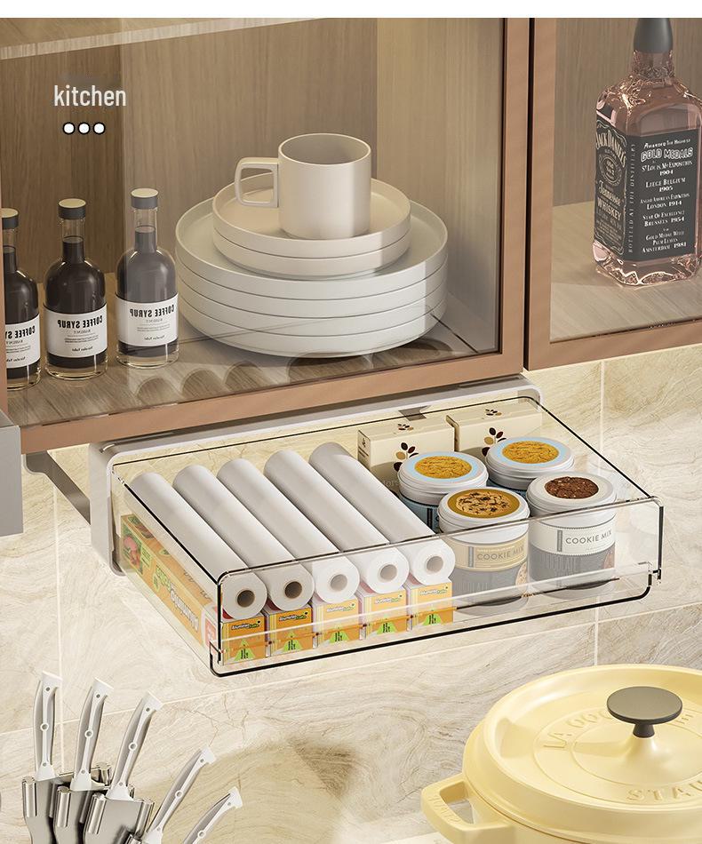 Подвесной пластиковый ящик для хранения офисных принадлежностей и косметики под столом