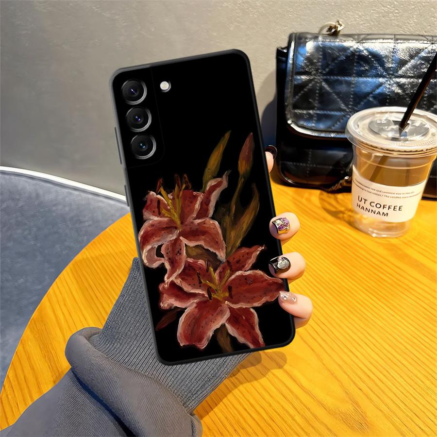 Чехол для телефона с принтом цветка лилии и орхидеи для Samsung Galaxy A50 A15 A05 A17 A12 A04 A13 A20 A16 A40 A06 A70