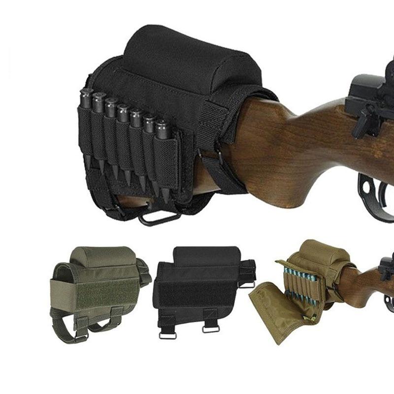 Adjustable Outdoor Tactical Buttstock Bullet Bag Military Airsoft Rifle Cartridges Accessories Bag Hunting Gun Bullet Pouches