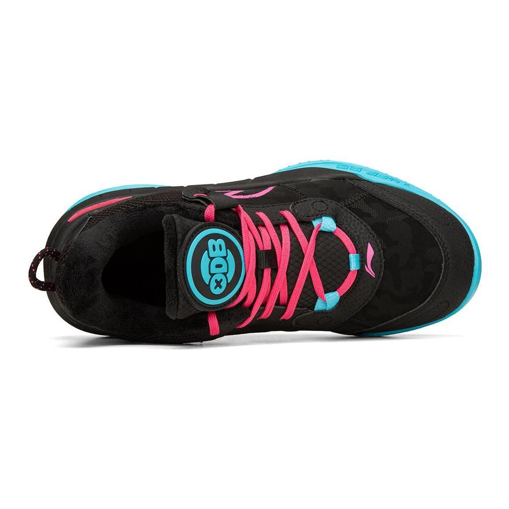 Кроссовки для баскетбола Li Ning, удобные, универсальные, нескользящие, амортизирующие, износостойкие, легкие, средней высоты, детские, черные, розовые, YKBS092-27