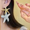 Raffia Grass Starfish Earrings Personality Star Dangle Earrings Starfish Ear Pendant  Daily