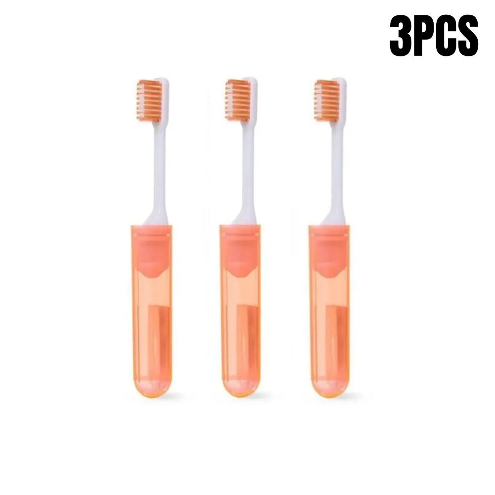 3 шт. портативная складная зубная щетка для путешествий с супер мягкой щетиной, складная зубная щетка для путешествий, кемпинга, пешего туризма, отдыха на природе, легко брать с собой зубную щетку