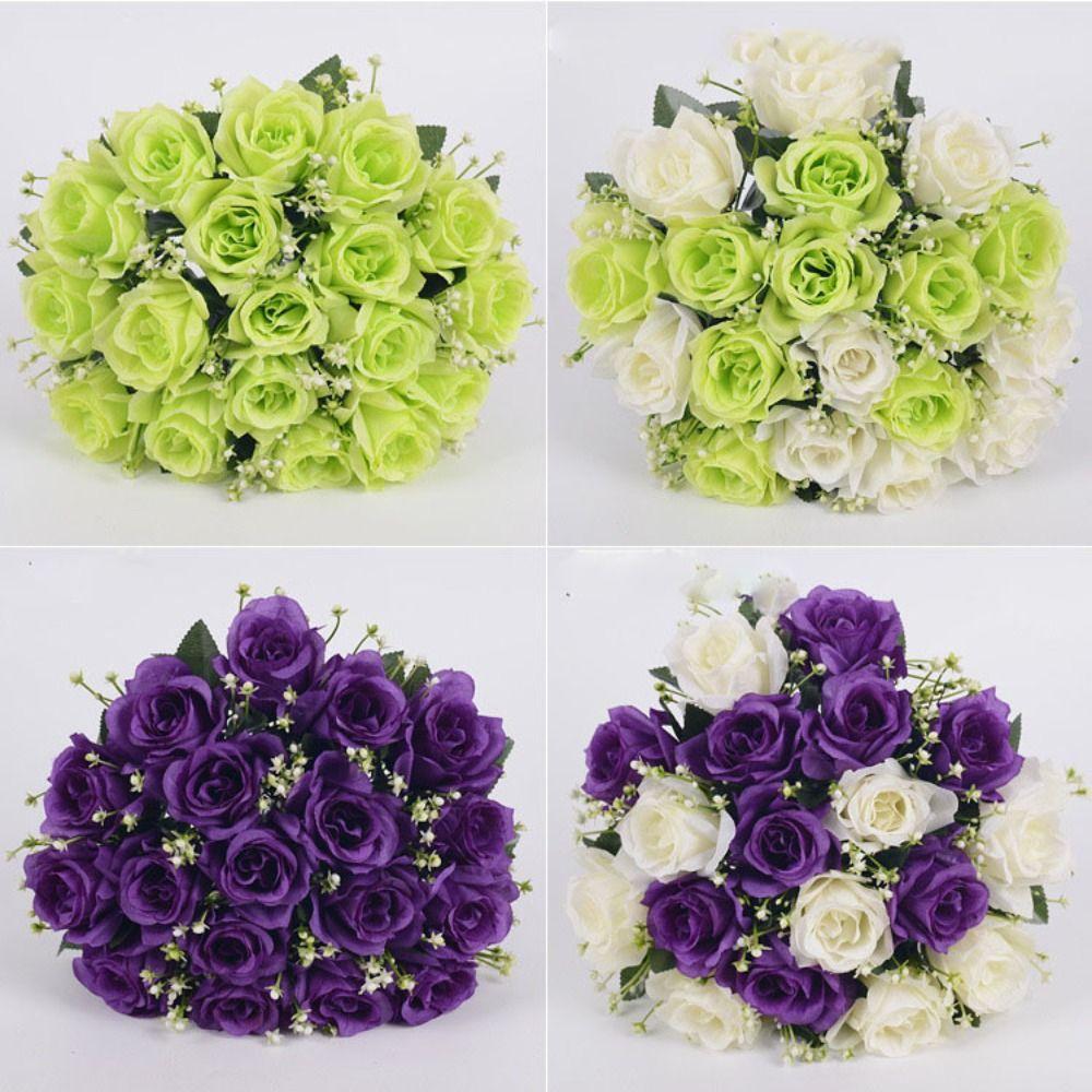 18 Head Real Happy Flower Natural Simulated Rose High Quality Dry Rose Flowers Home Decorative