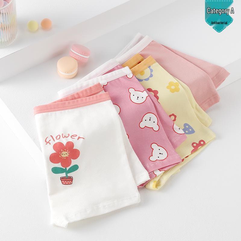 Антибактериальные трусы-боксеры из чистого хлопка для девочек - Маленький, Средний, Большой (Корейский стиль)