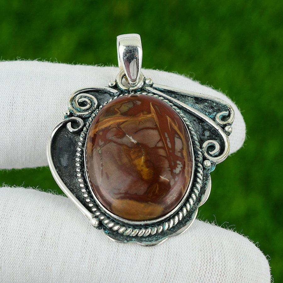 Gift For Her 925 Sterling Silver Natural Noreena Jasper Gemstone Jewelry Pendant