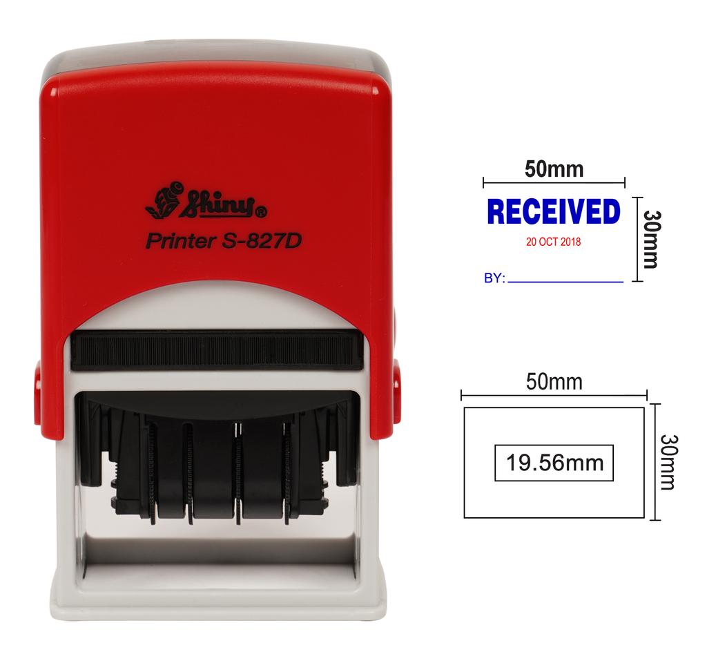 Shiny Date Stamp Self Inking With Received By Text Ofiice Stationery Rubber Stamper