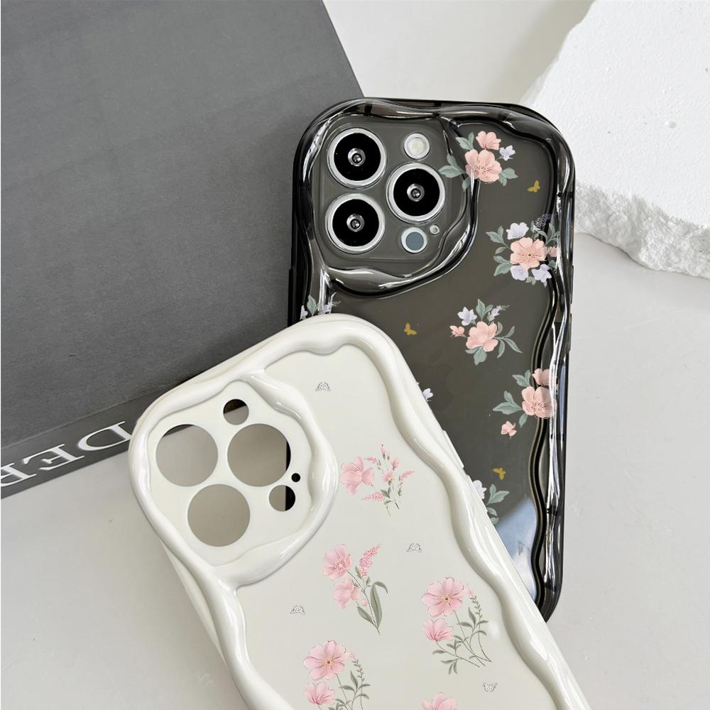 Cute Cartoon Pattern Cream Texture Casing Wavy Edge Soft Silicone Cover Phone Case for OPPO Reno Realme