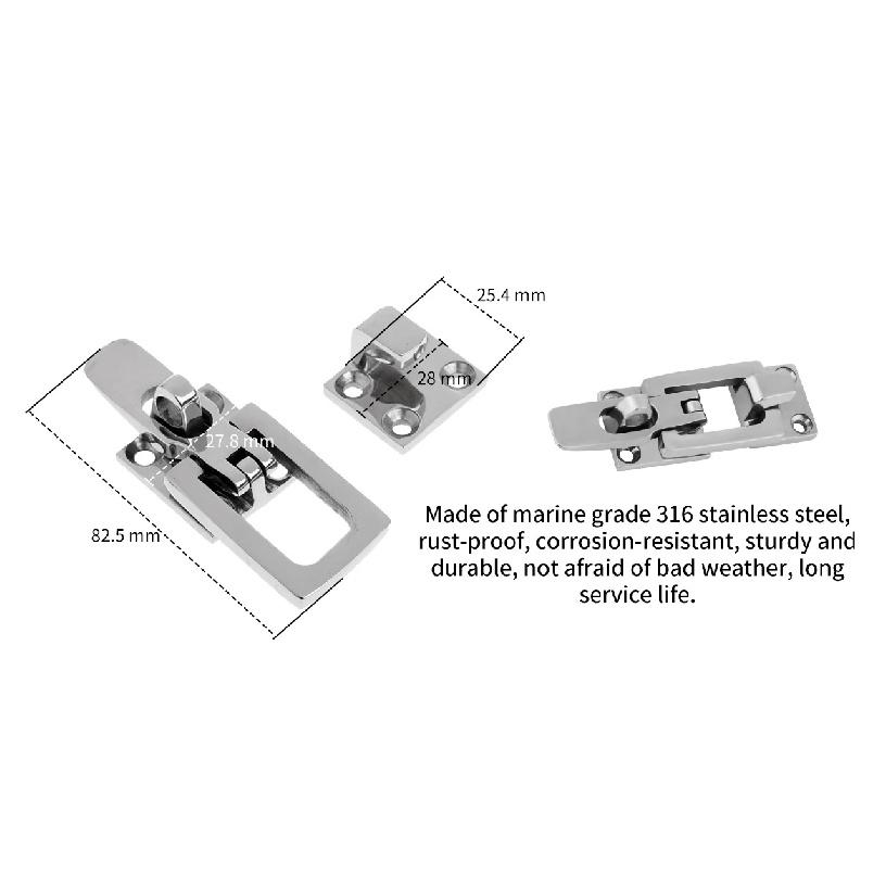 Marine Door Lock Latch 316 Stainless Steel Anti-Rattle Fastener Clamp Boat Accessories Marine Hardware