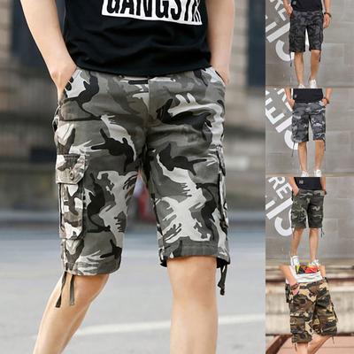 Мужские повседневные укороченные брюки со средней талией и несколькими карманами, уличные прямые брюки, шорты, брюки