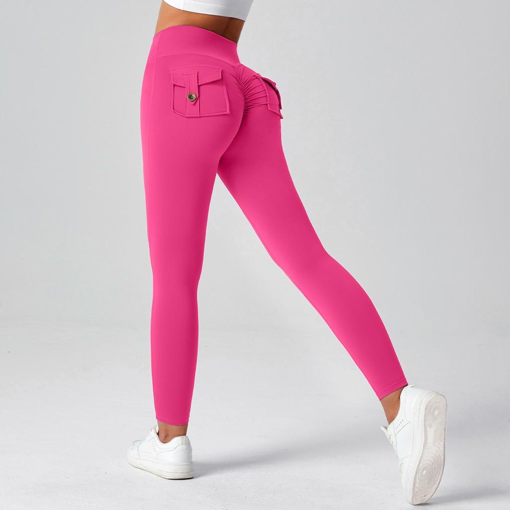 Женские модные однотонные штаны для йоги с высокой талией, узкие спортивные штаны для фитнеса