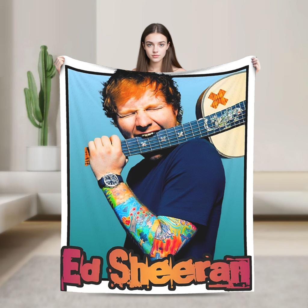 Ed Sheeran Tour Flannel Blanket Soft Warm Throw Blanket for Couch Bed Picnic Print Bedspread Sofa Bed Cover