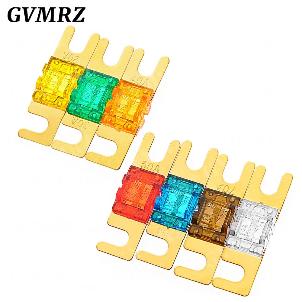 ANL Gold Plated Stud Car Fuses Mini Car Stereo Audio AFS Fuse 20A 30A 40A 50A 60A 70A 80A 100A 125A 150A 32V Auto Fuse Fuses Hot