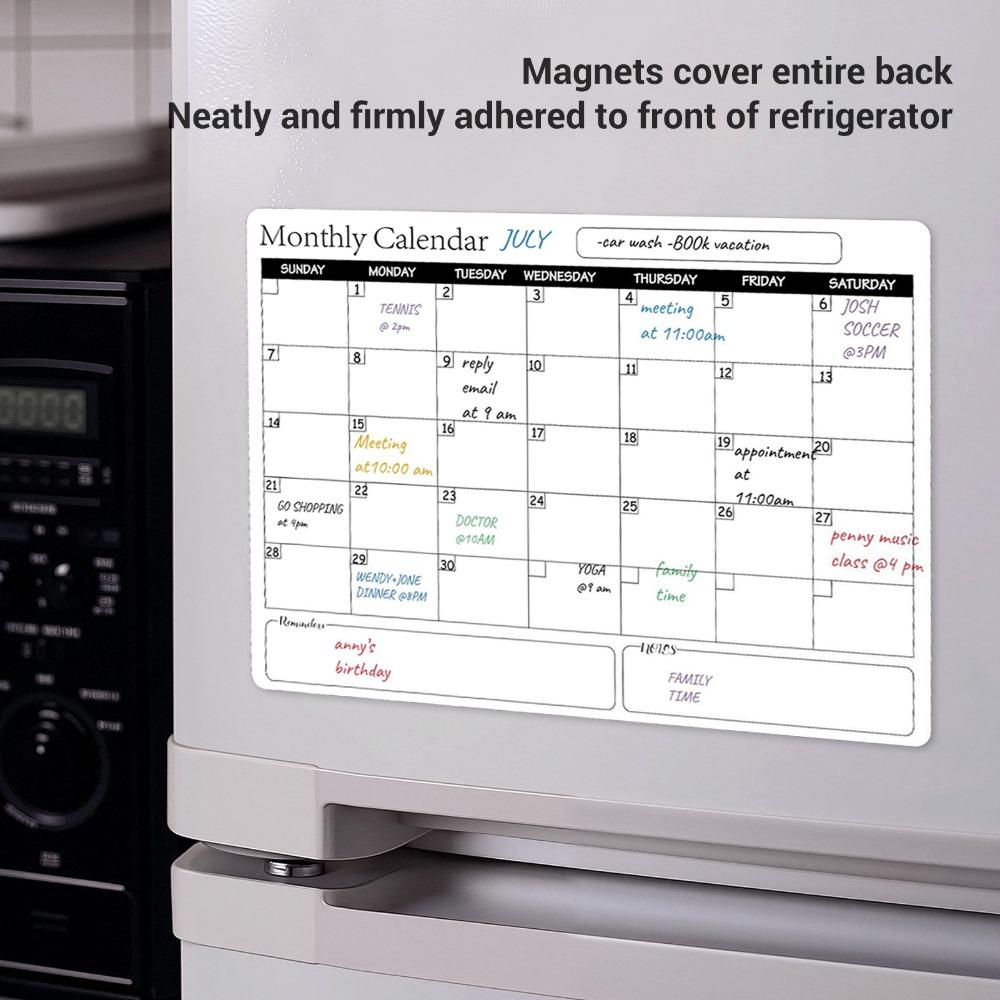 Peel and Stick Dry Erase Calendar PET Material Whiteboard Calendar Fridge Calendar Wall Mount