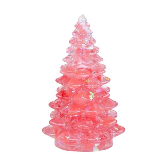 Faux Crystal Christmas Tree Figurine Mini Artificial Crystal Tree Tabletop Ornament for Winter Holiday Home Decor