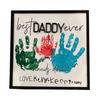 DIY Handprint Keepsake for Dad Best Dad Ever Wooden Plaque Desk Father And Kids Hands Down Sign for Daddy Papa Grandpa from Daughter Son Father's Day