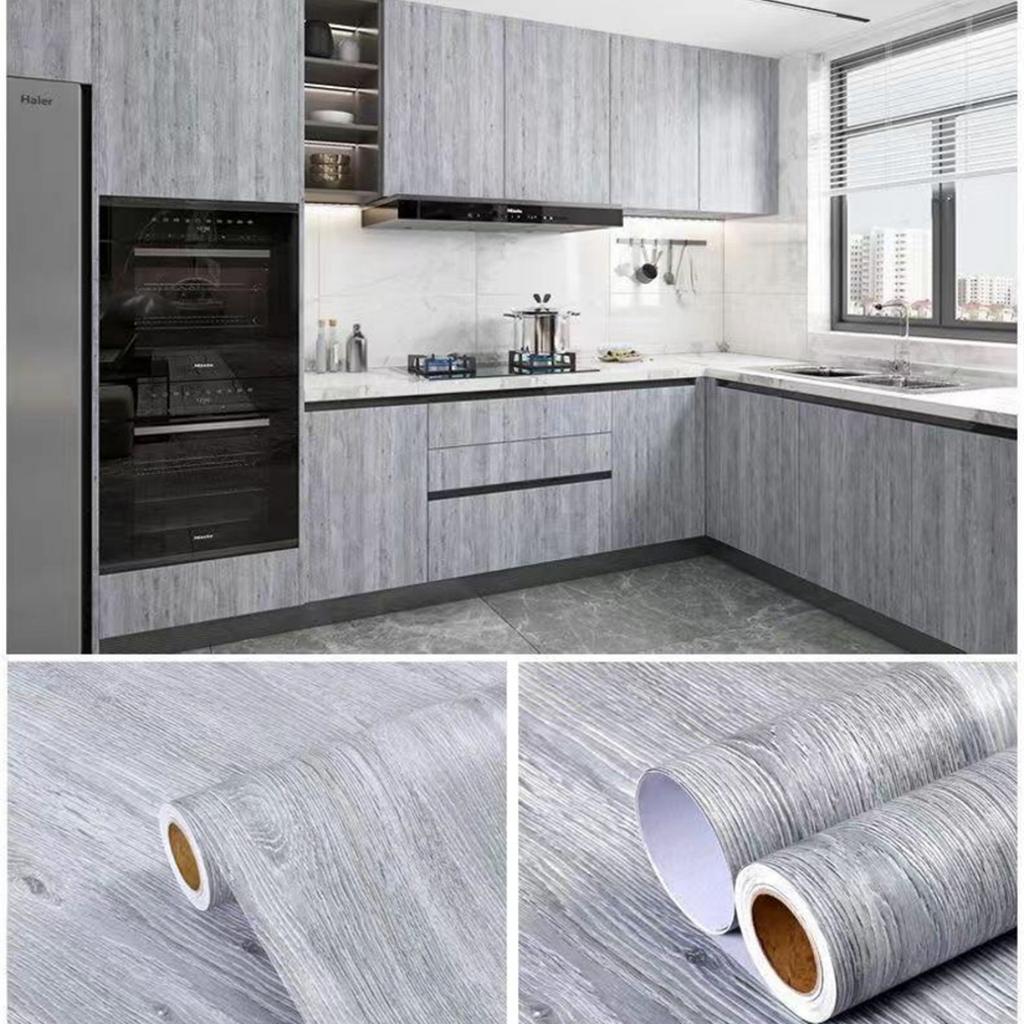 ПВХ Наклейки под дерево Шкаф Платяной шкаф Стол Мебель Ремонт Обои Самоклеящиеся Водонепроницаемые Обои Домашний декор