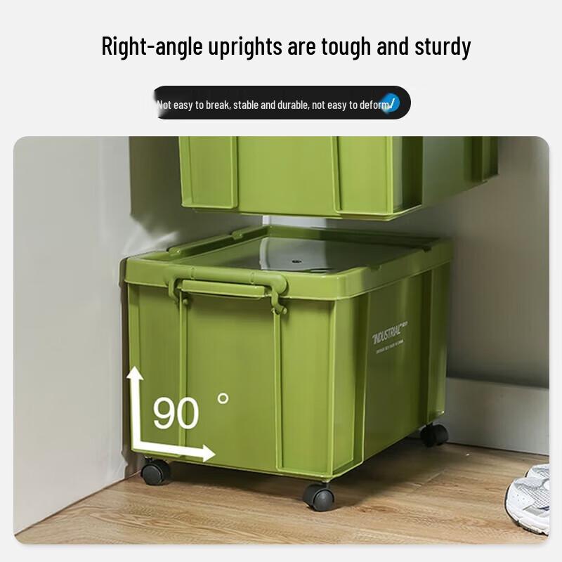 Xingyun Industrial Style Green Plastic Storage Box with Lid