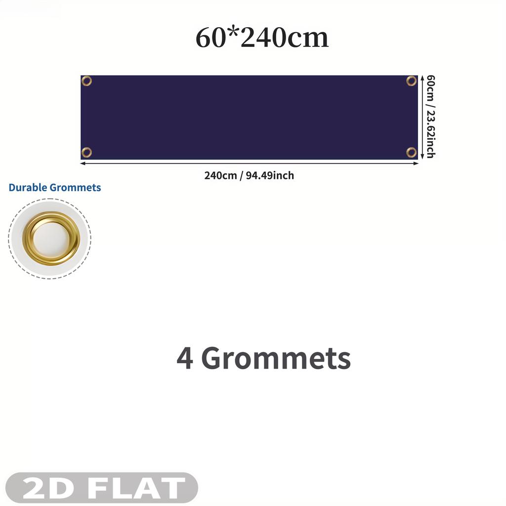 2D Плоский 1 шт. Индивидуальный Длинный баннер - Односторонний Баннер, Персонализированный с Любым Дизайном/Текстом/Логотипом, Прочный Полиэстеровый Баннер