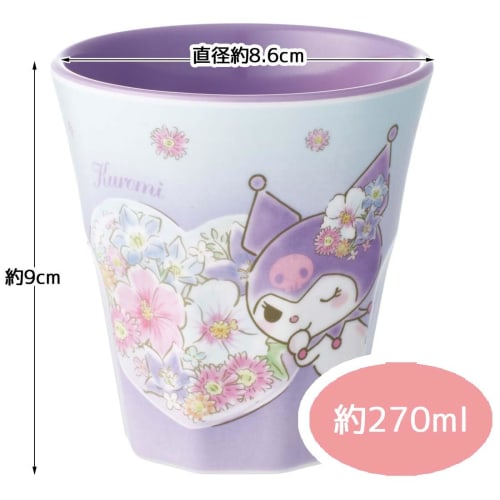 Skater Tumbler 270ml Melamine Cup Children Unbreakable Kuromi Flower Sanrio MTB2-A