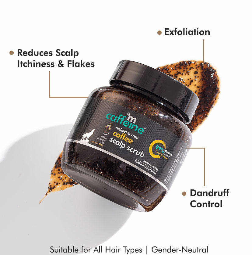 Кофейный скраб для кожи головы mCaffeine - 250 г | 99% уменьшение перхоти - натуральный и веганский